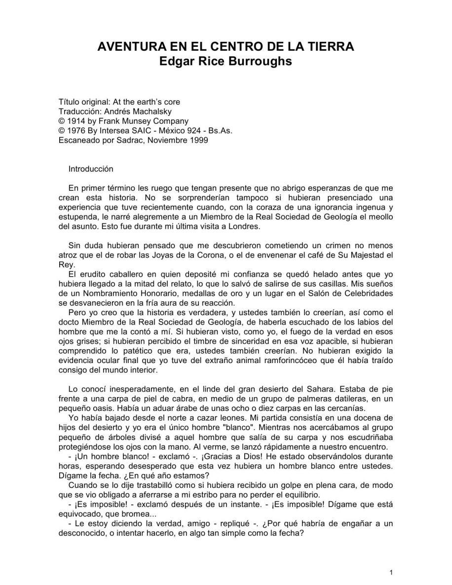Portada de Aventura en el centro de la tierra